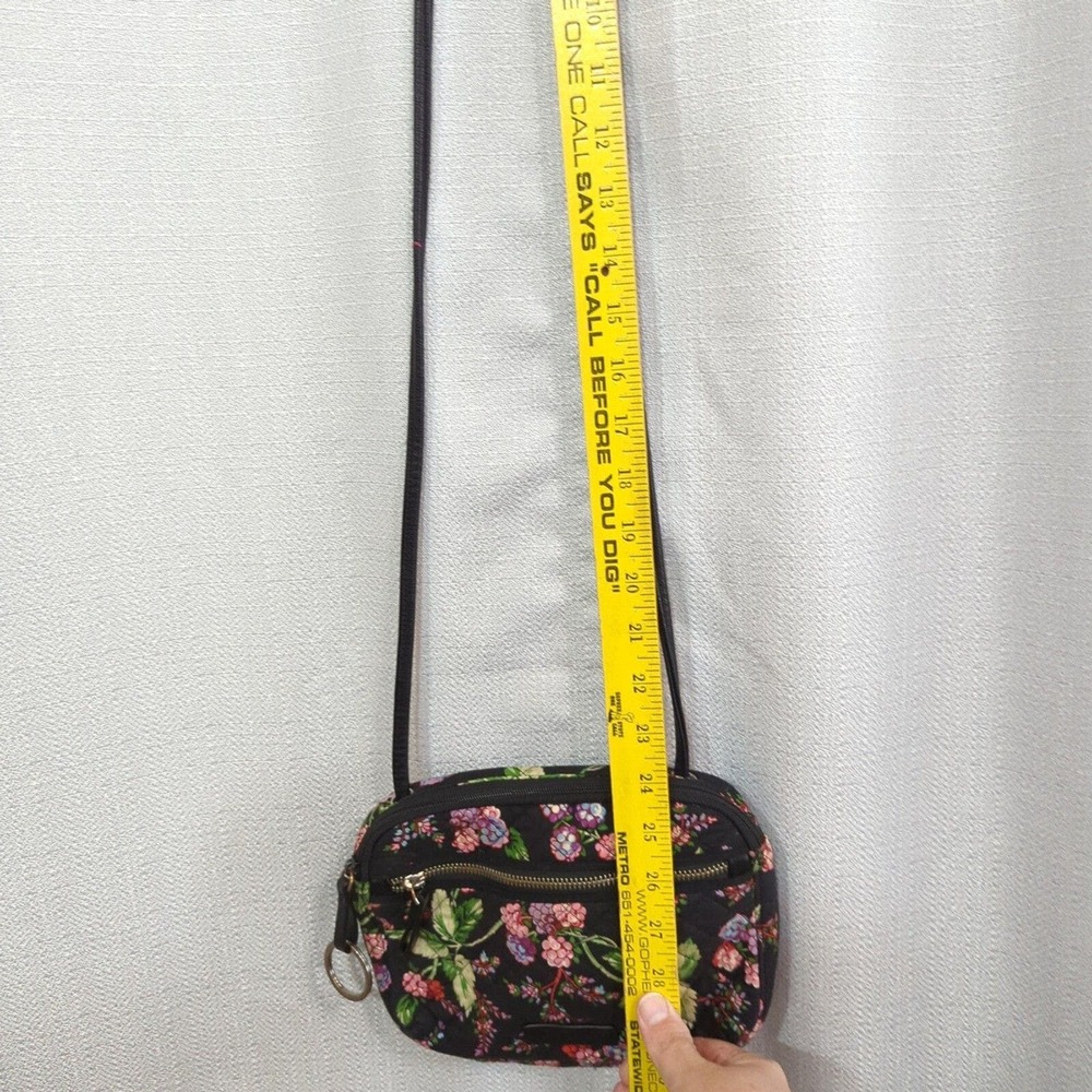 Vera Bradley Crossbody Bag Winter Berry Black Floral Purse - Picture 5 of 8
